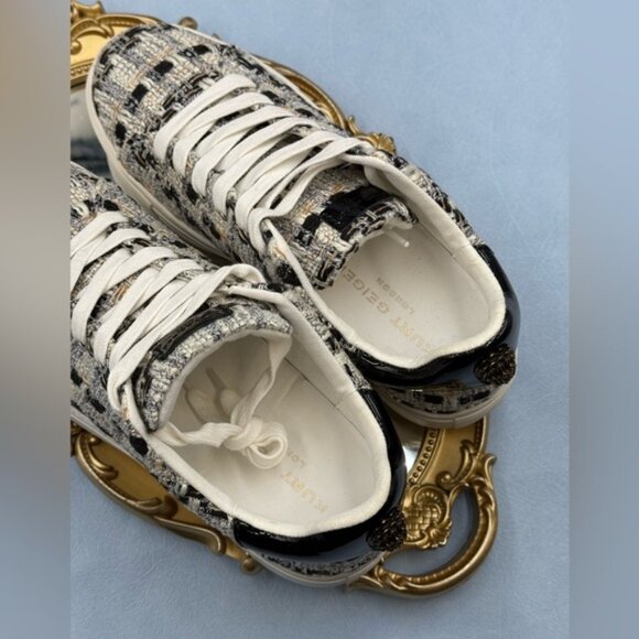 🆕 KURT GEIGER LONDON 🧿 NWOB Laney Tweed Eagle Low Top Sneakers, Sz EU40 US 9 - Picture 11 of 12